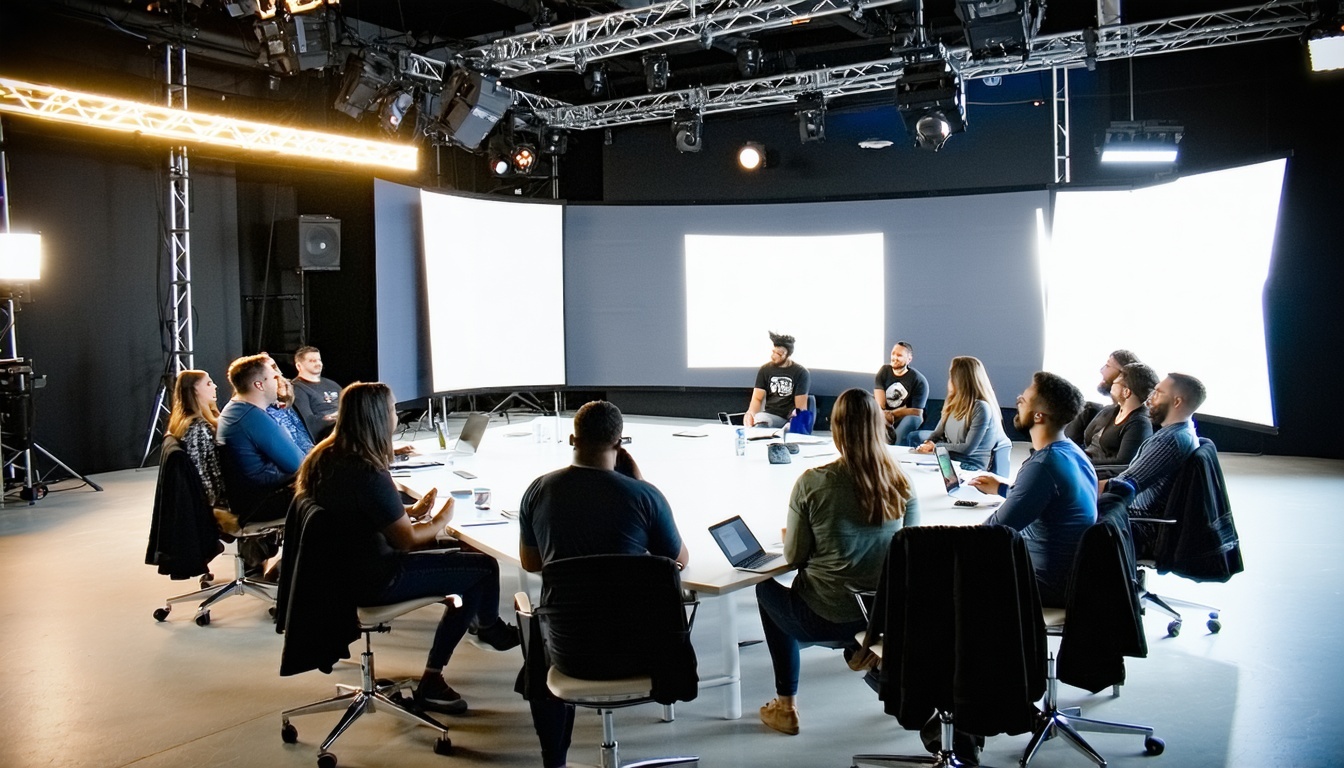 Creative brainstorming session at Colossus Entertainment